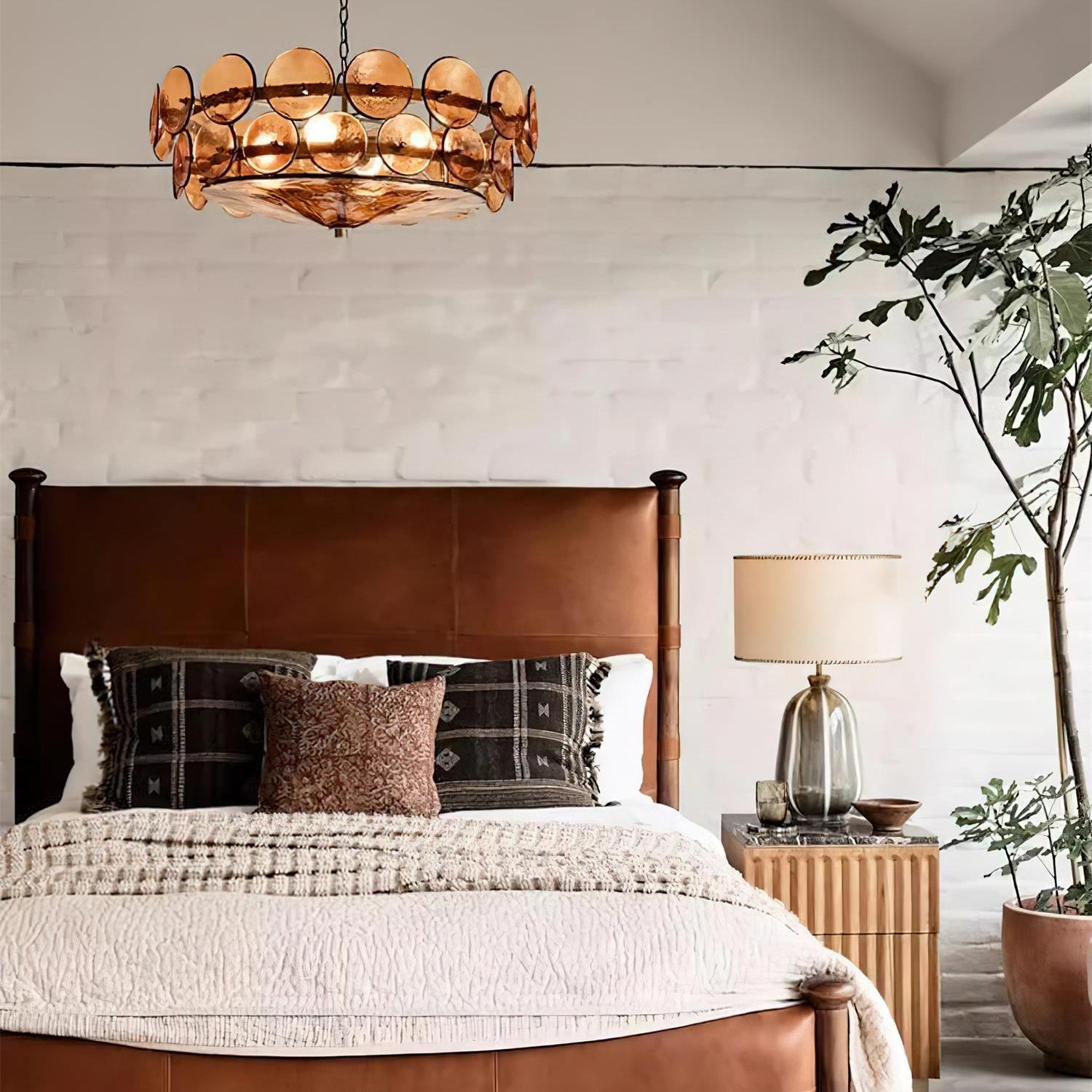 Ventilo Amber Glass Chandelier - Neutral Decor