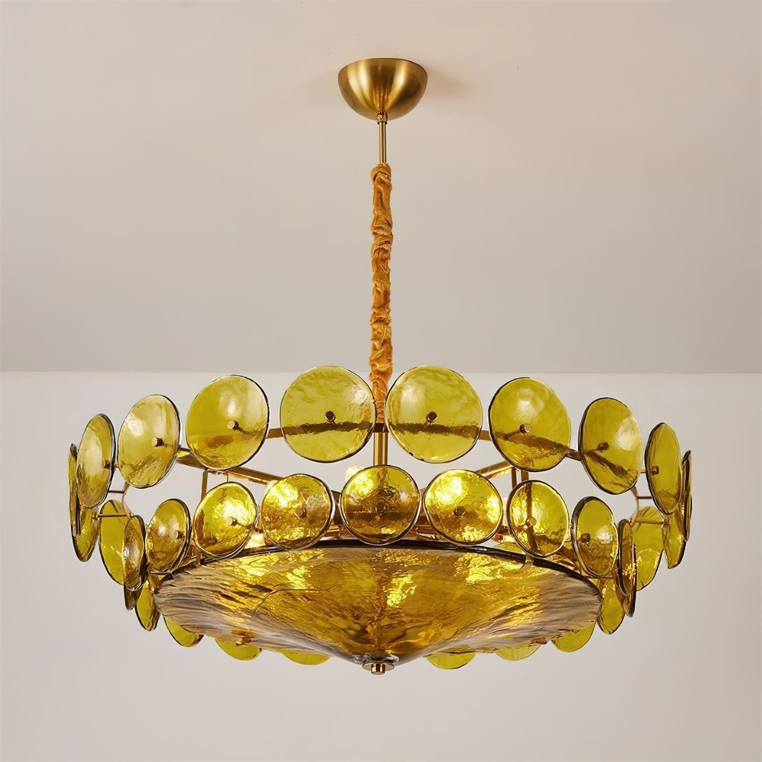 Ventilo Amber Glass Chandelier - Neutral Decor