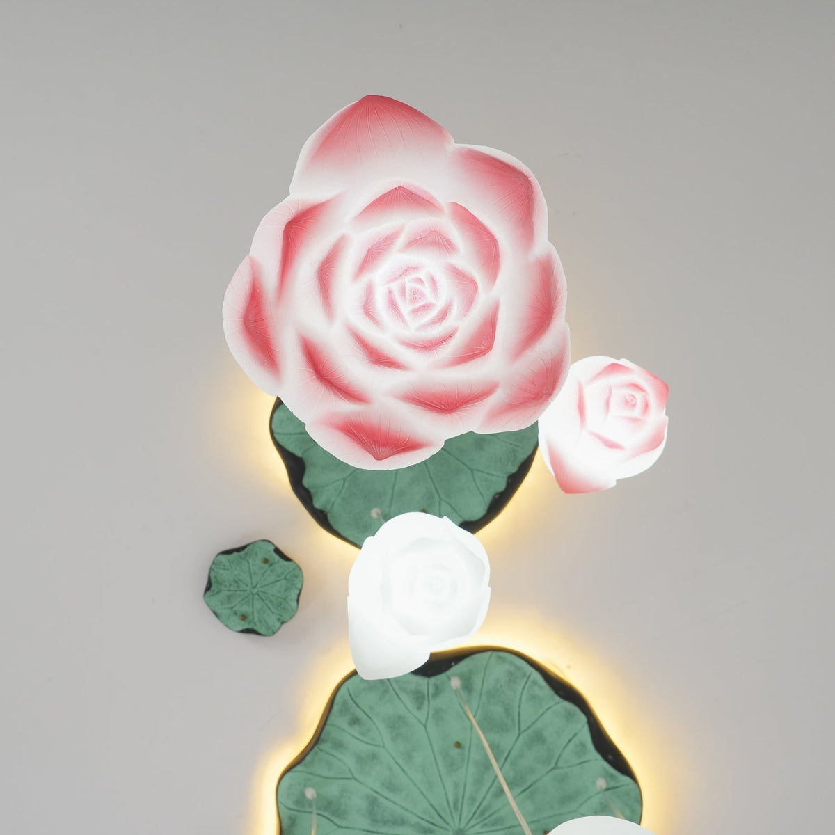 Rivinira Chandelier Lotus Floral Pendant Pink White 7-Light