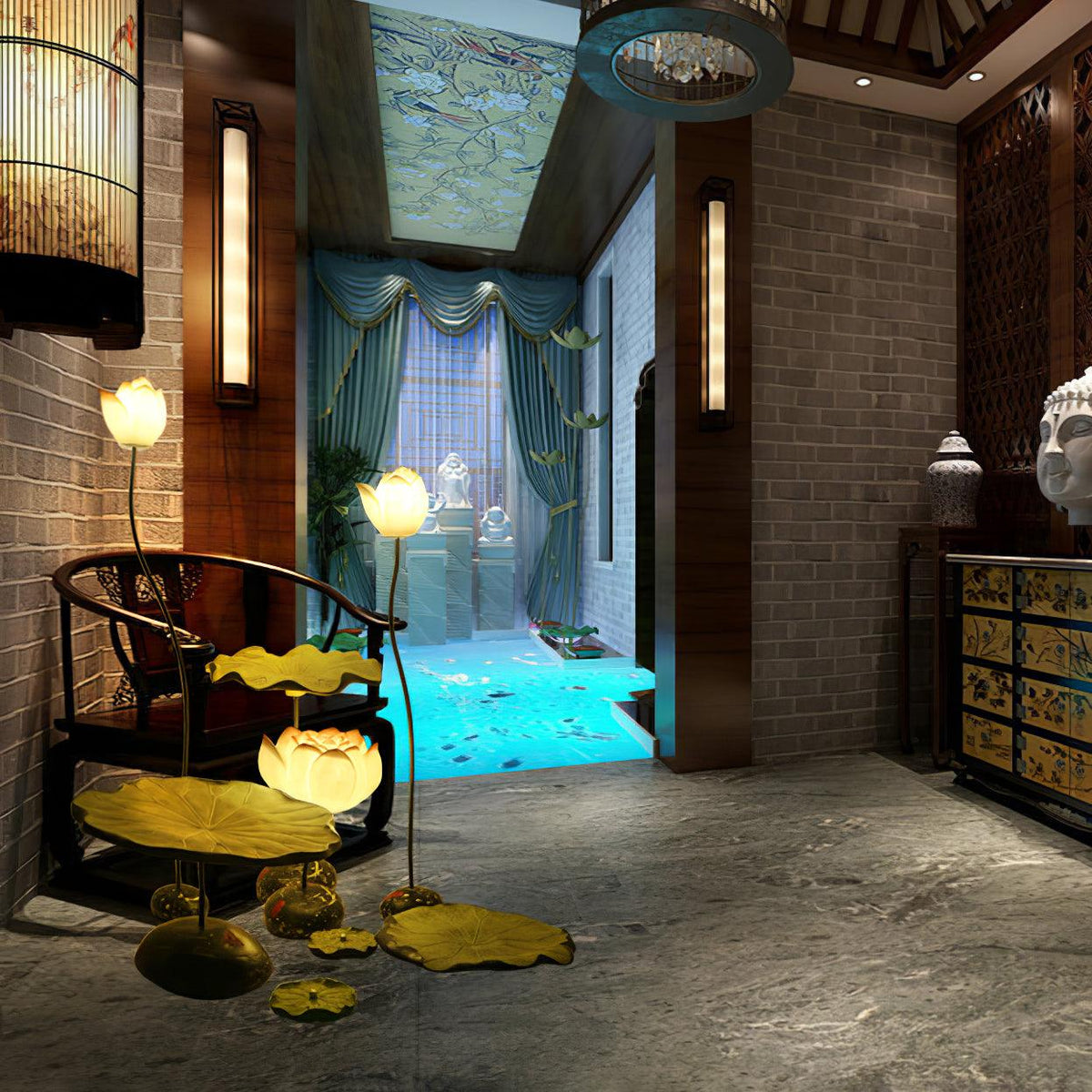 Arixen Elegant Lotus Floor Lamp