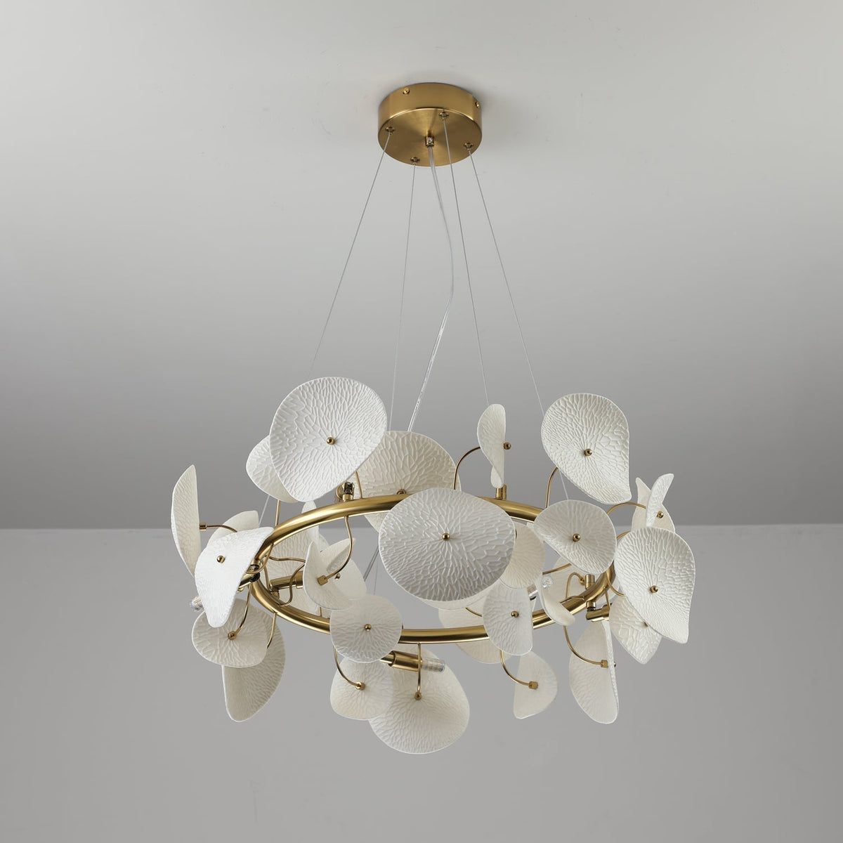 Jorlen Modern Elegance Petal Ceramic Chandelier