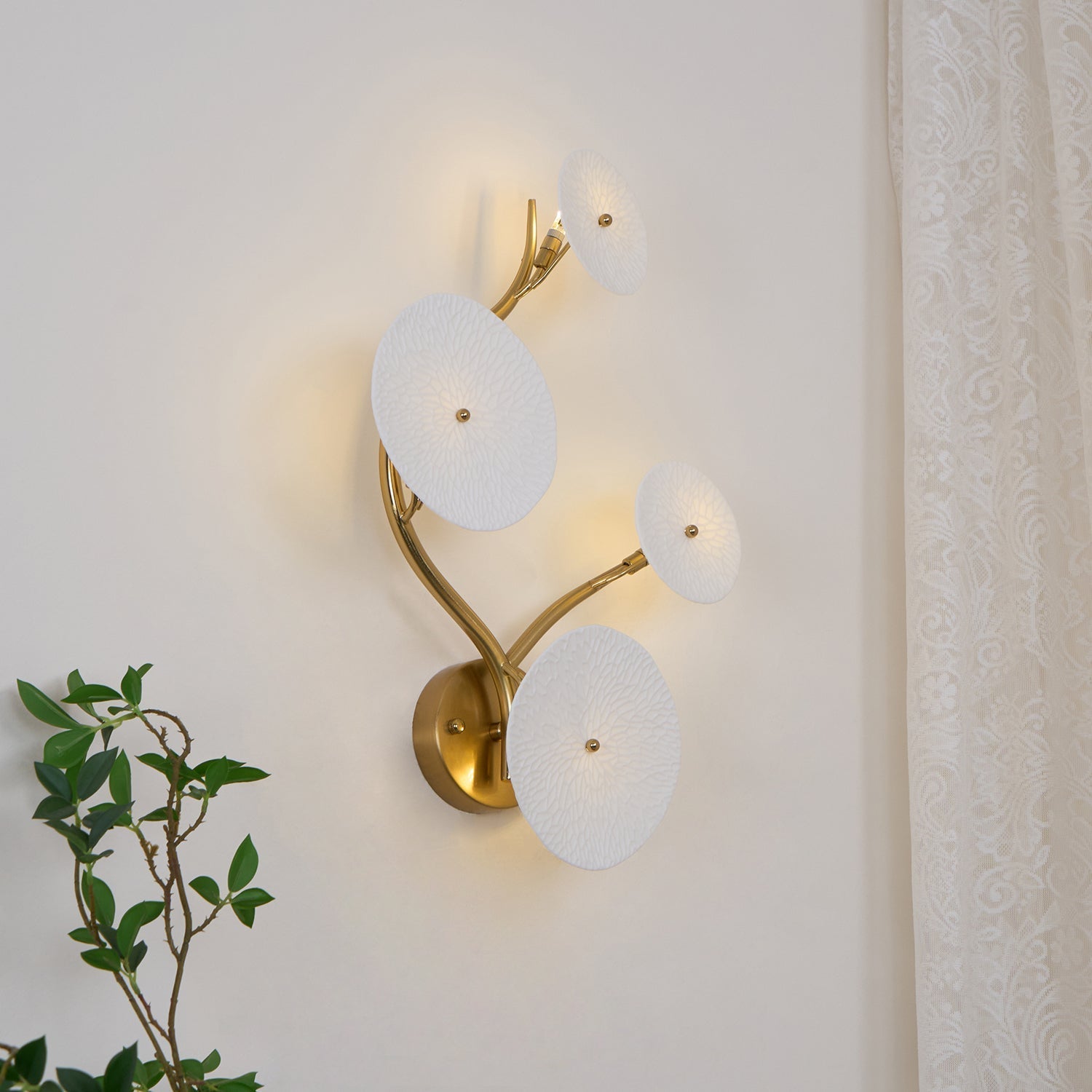 Fairhaven Lotus Petal Indoor Wall Light