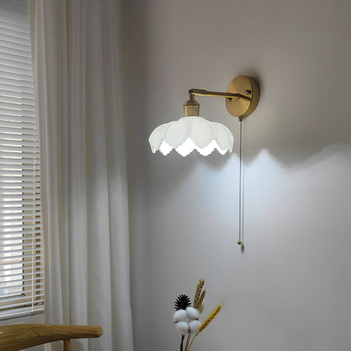 Lotus Nordic Art Rotatable Glass Wall Lamp