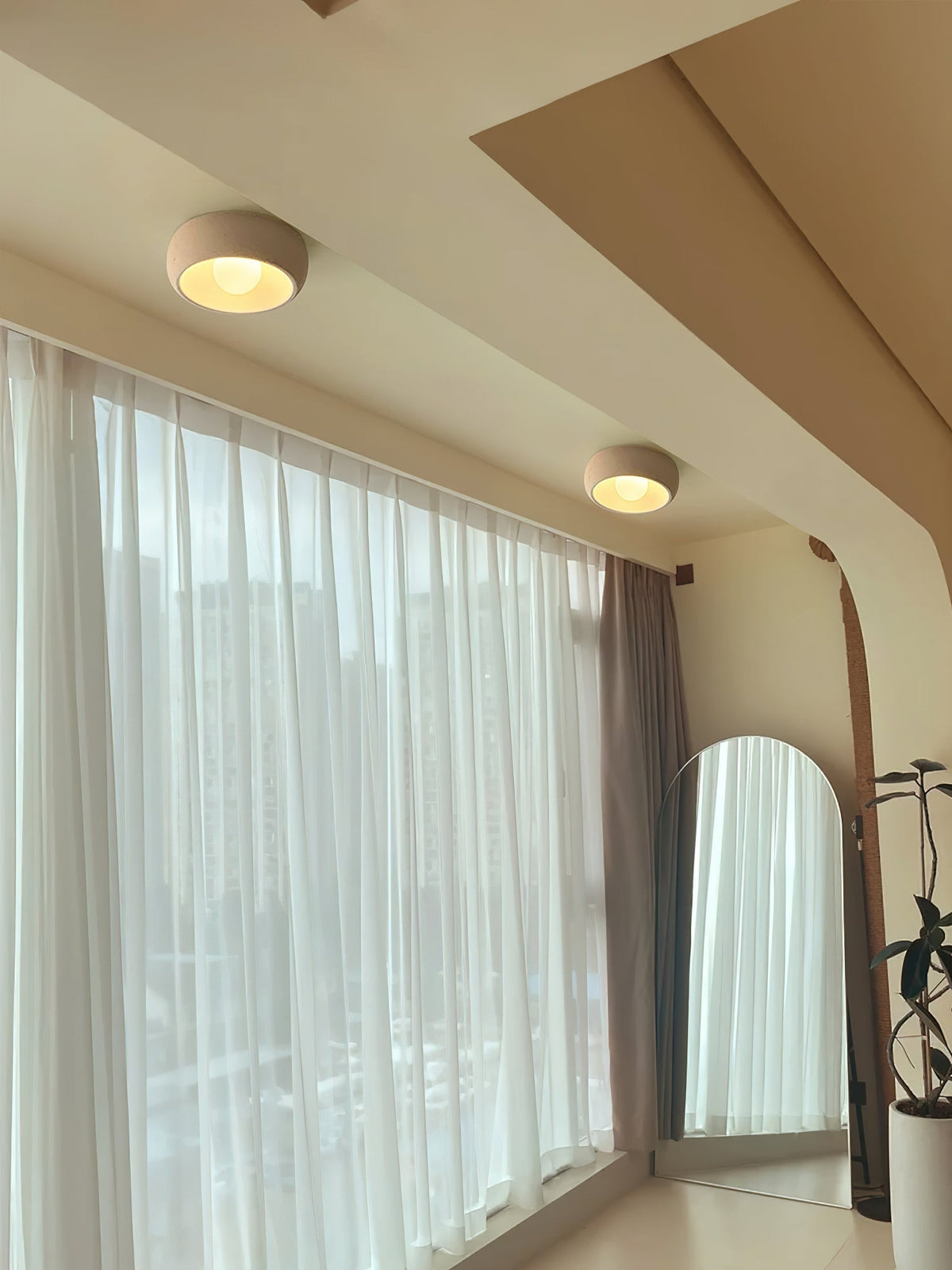 Talemu Modern Minimalist Round Glass Ceiling Light