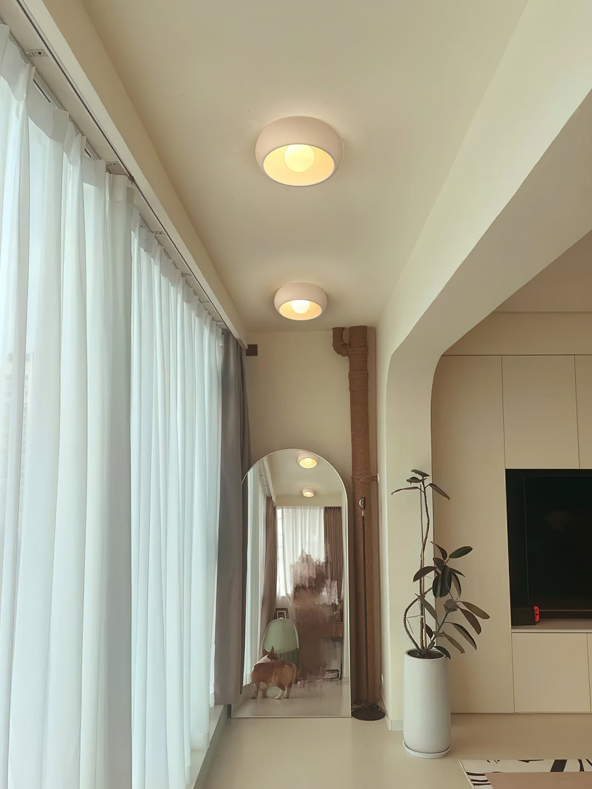 Talemu Modern Minimalist Round Glass Ceiling Light