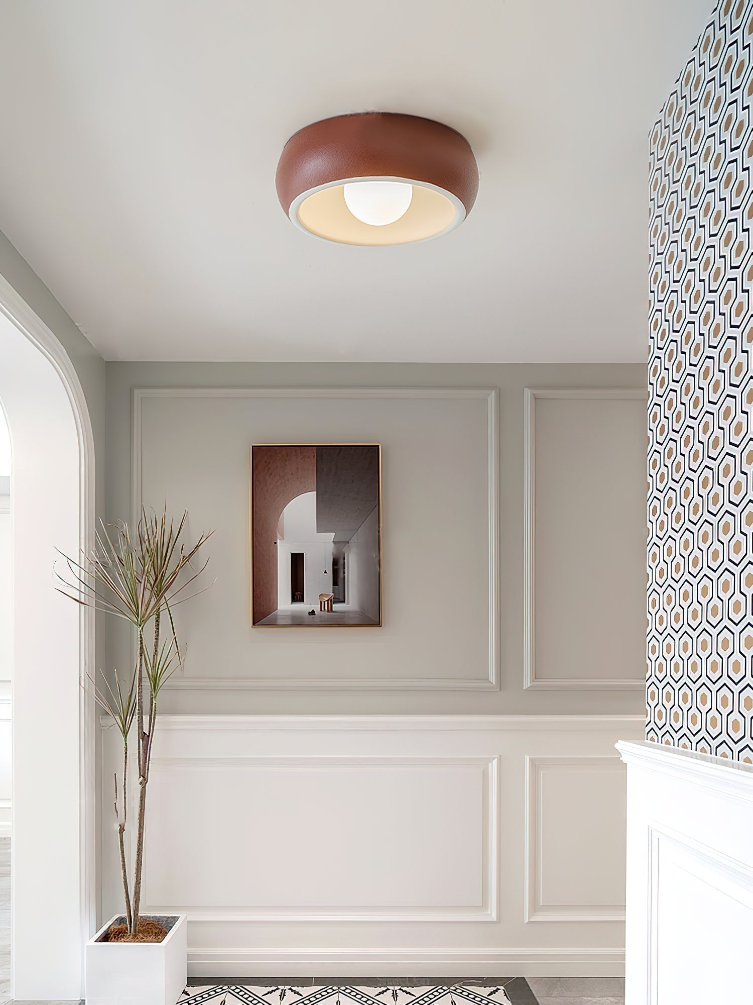 Talemu Modern Minimalist Round Glass Ceiling Light