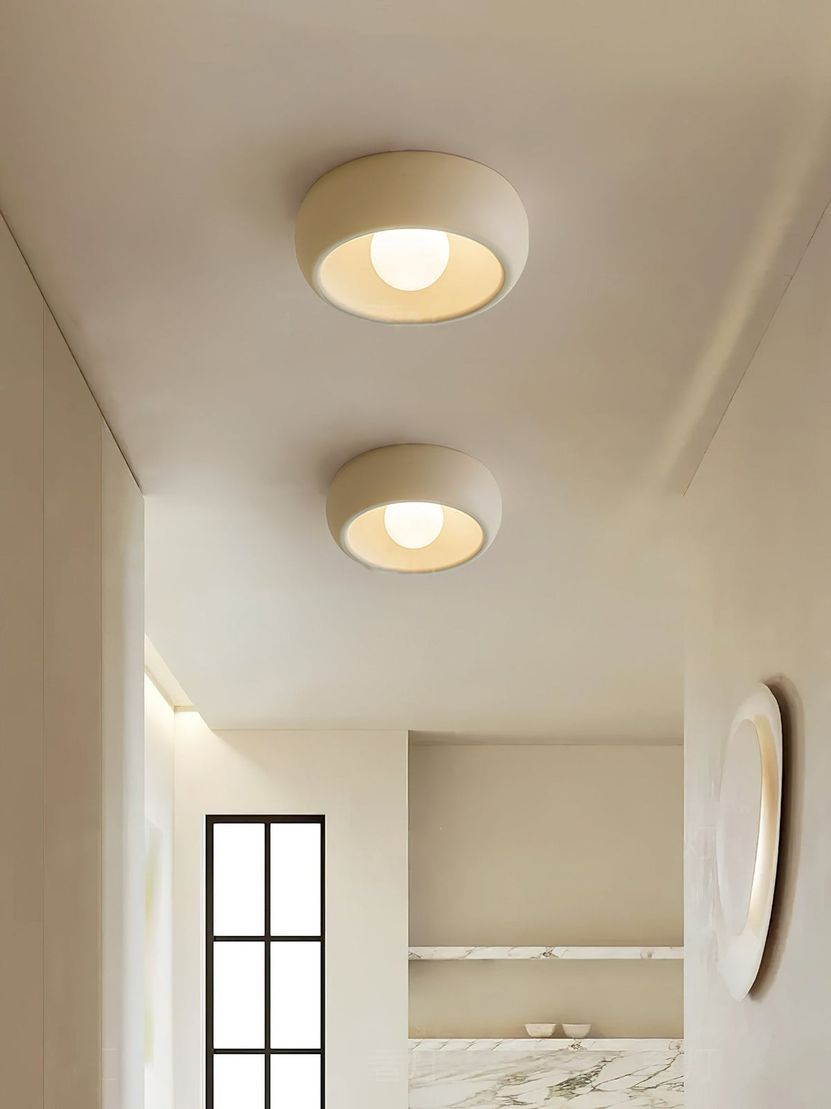 Talemu Modern Minimalist Round Glass Ceiling Light