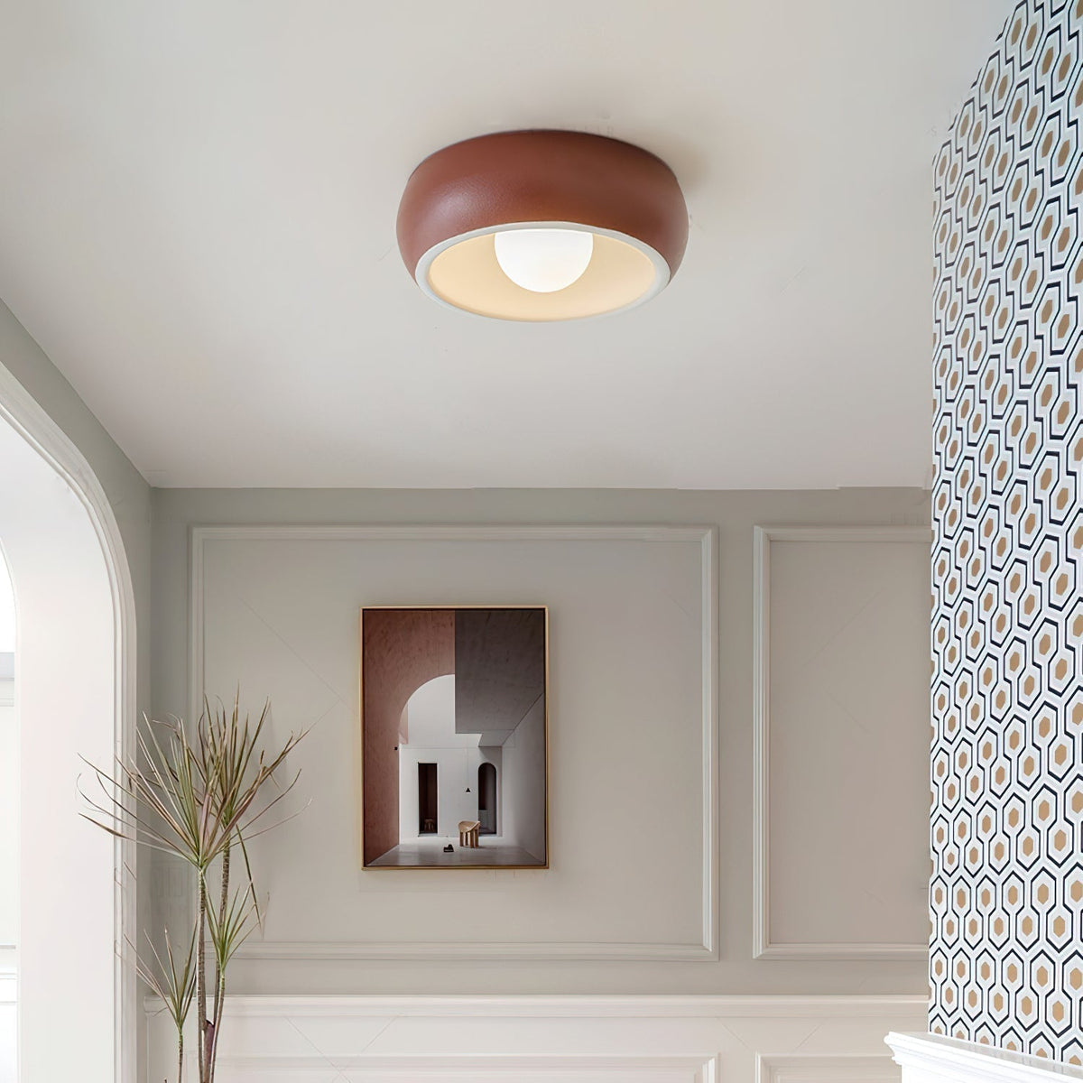Talemu Modern Minimalist Round Glass Ceiling Light