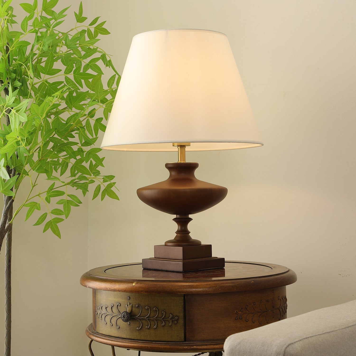 Liorat Wood & Fabric Table Lamp