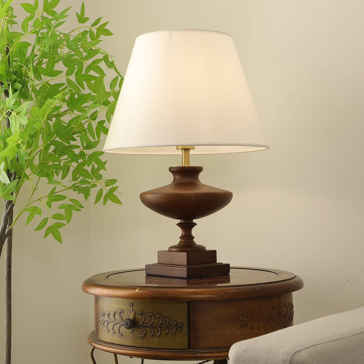 Liorat Wood & Fabric Table Lamp