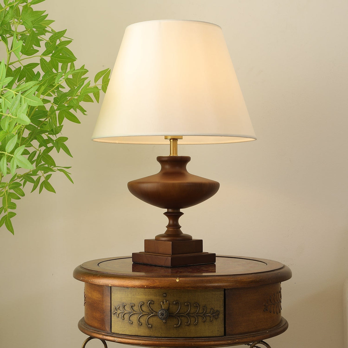 Liorat Wood & Fabric Table Lamp