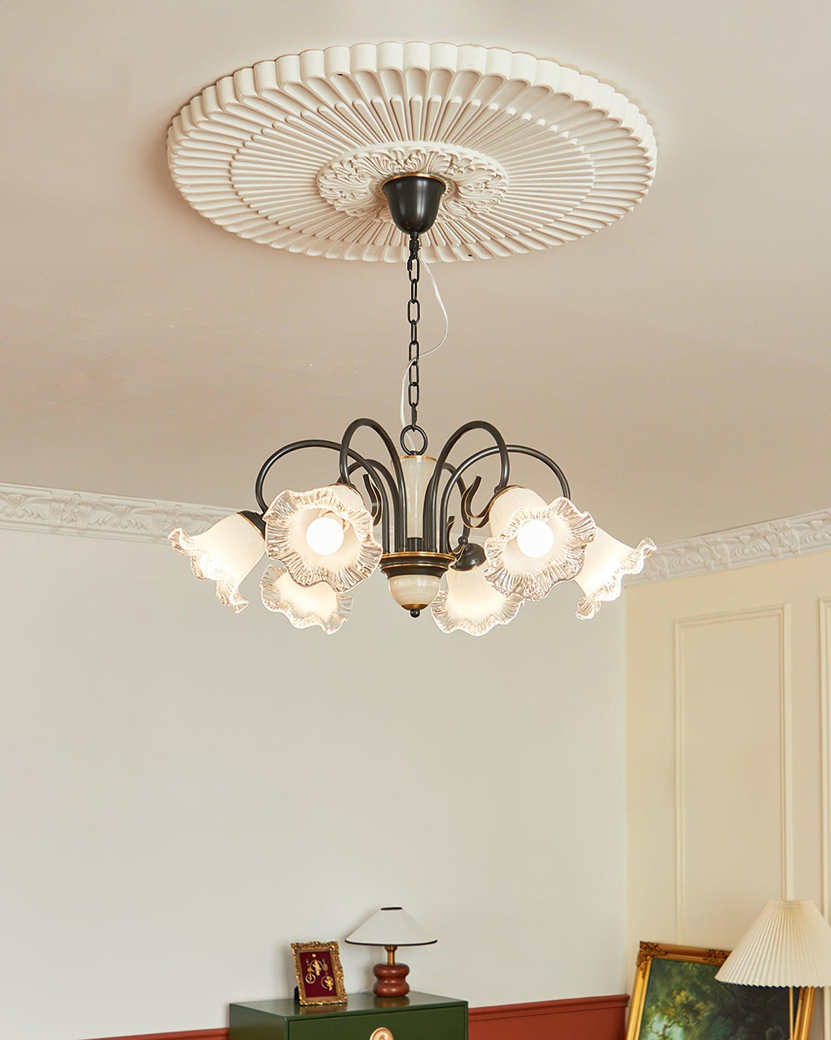 Umiron Gothic Iron Glass Chandelier