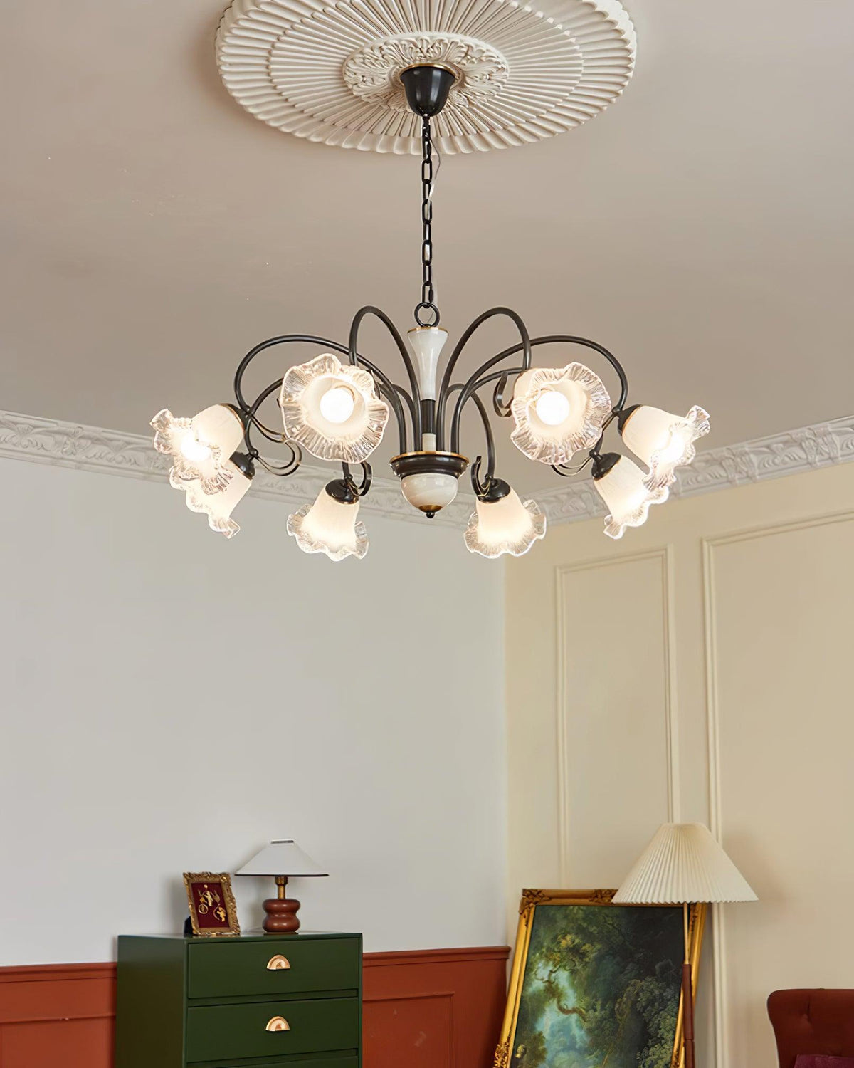 Umiron Gothic Iron Glass Chandelier