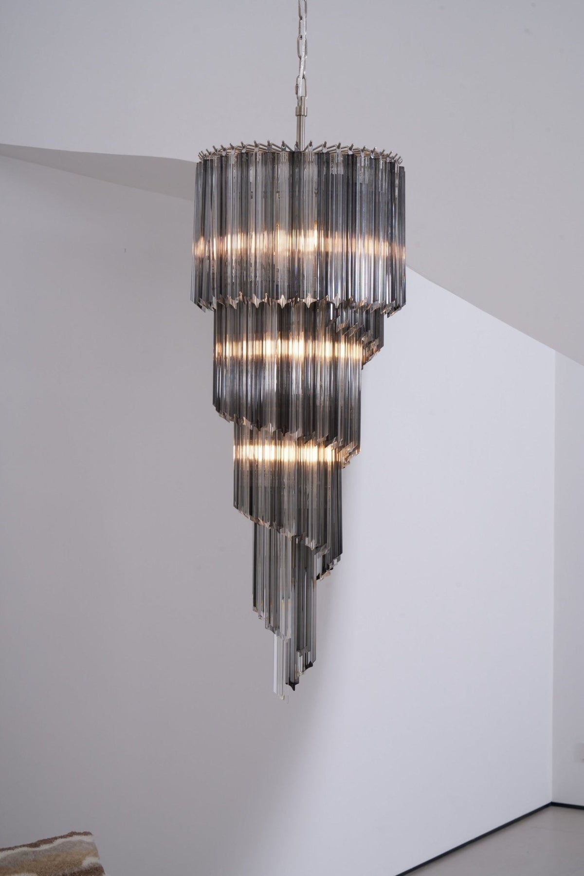 Velarella Chandelier Smoked Glass Spiral