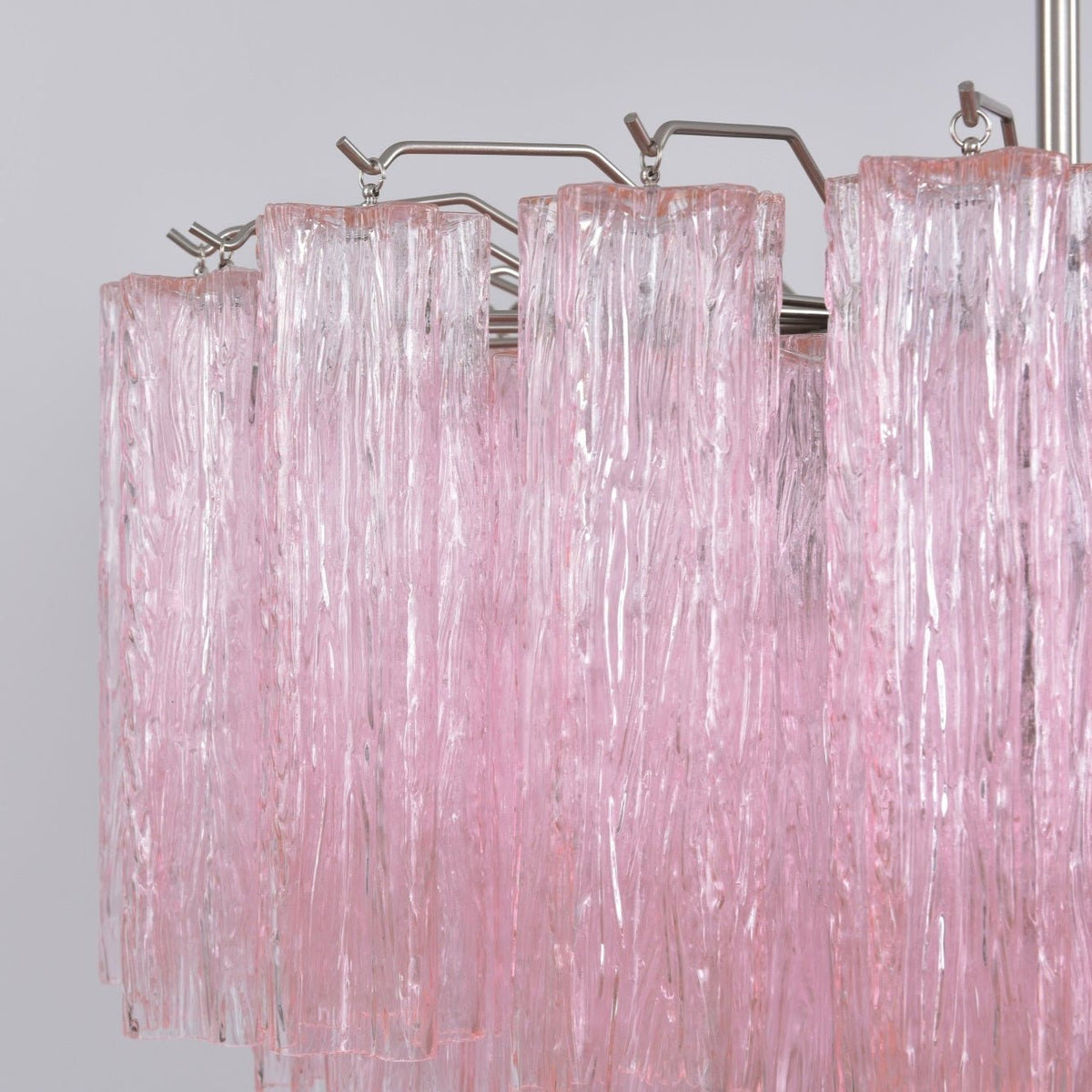 Celoora Chandelier Pink Glass Multi-Tier Romantic Glow