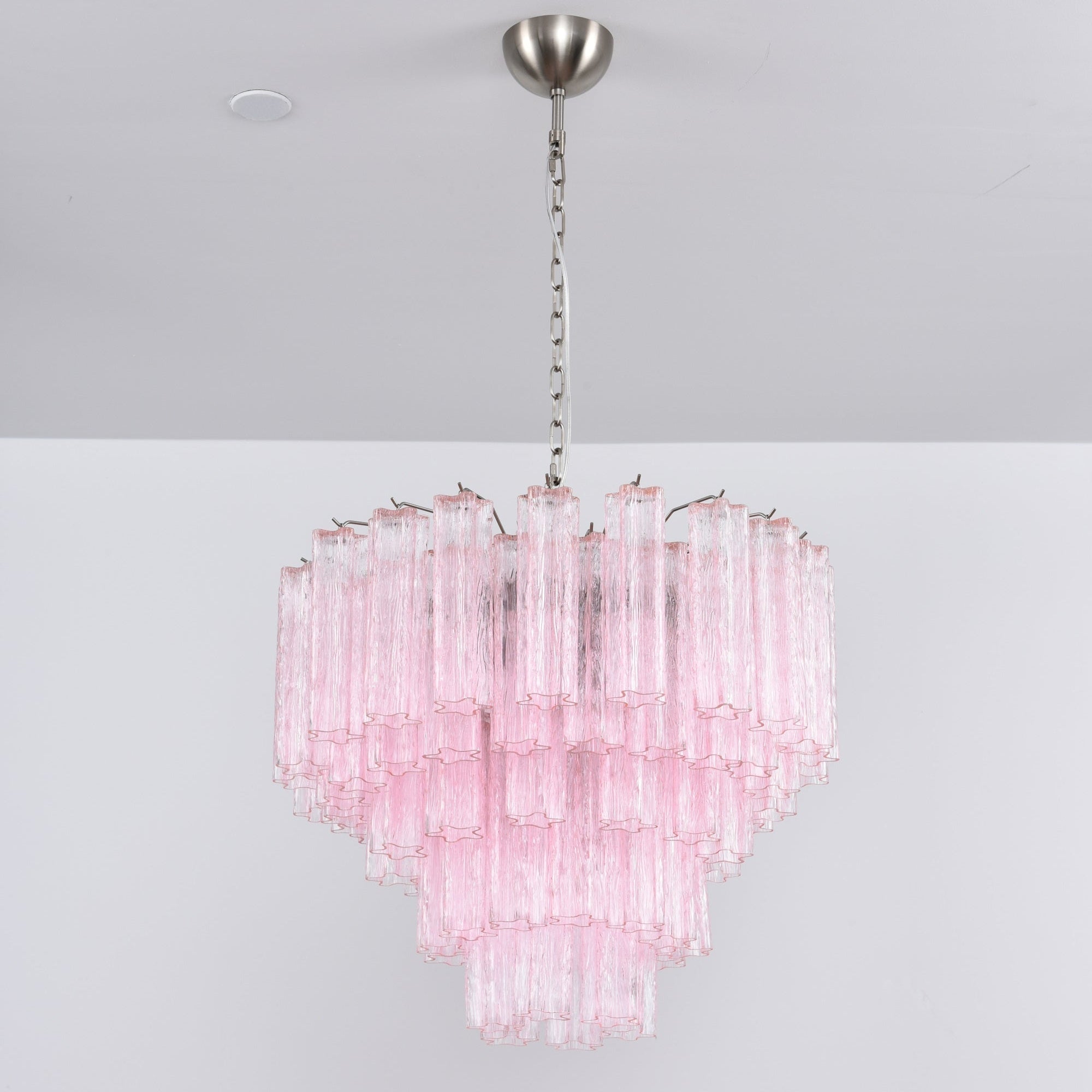 Celoora Chandelier Pink Glass Multi-Tier Romantic Glow