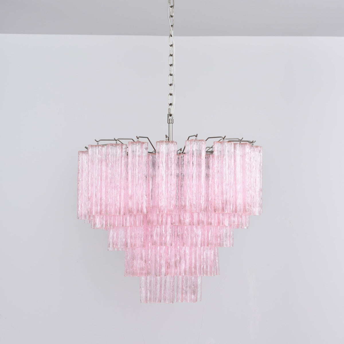 Celoora Chandelier Pink Glass Multi-Tier Romantic Glow