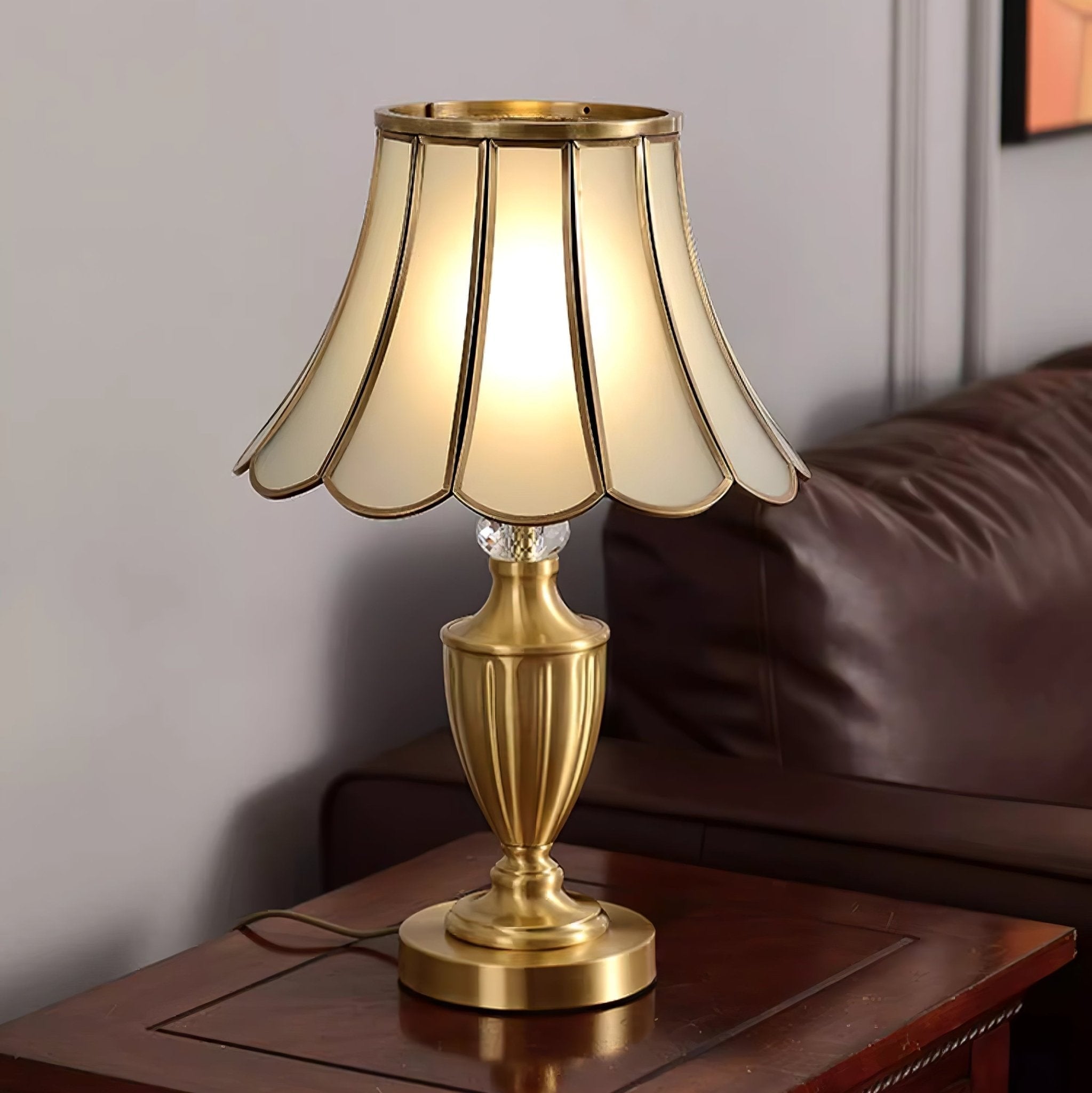 Valencia Brass & Glass Vintage Table Lamp