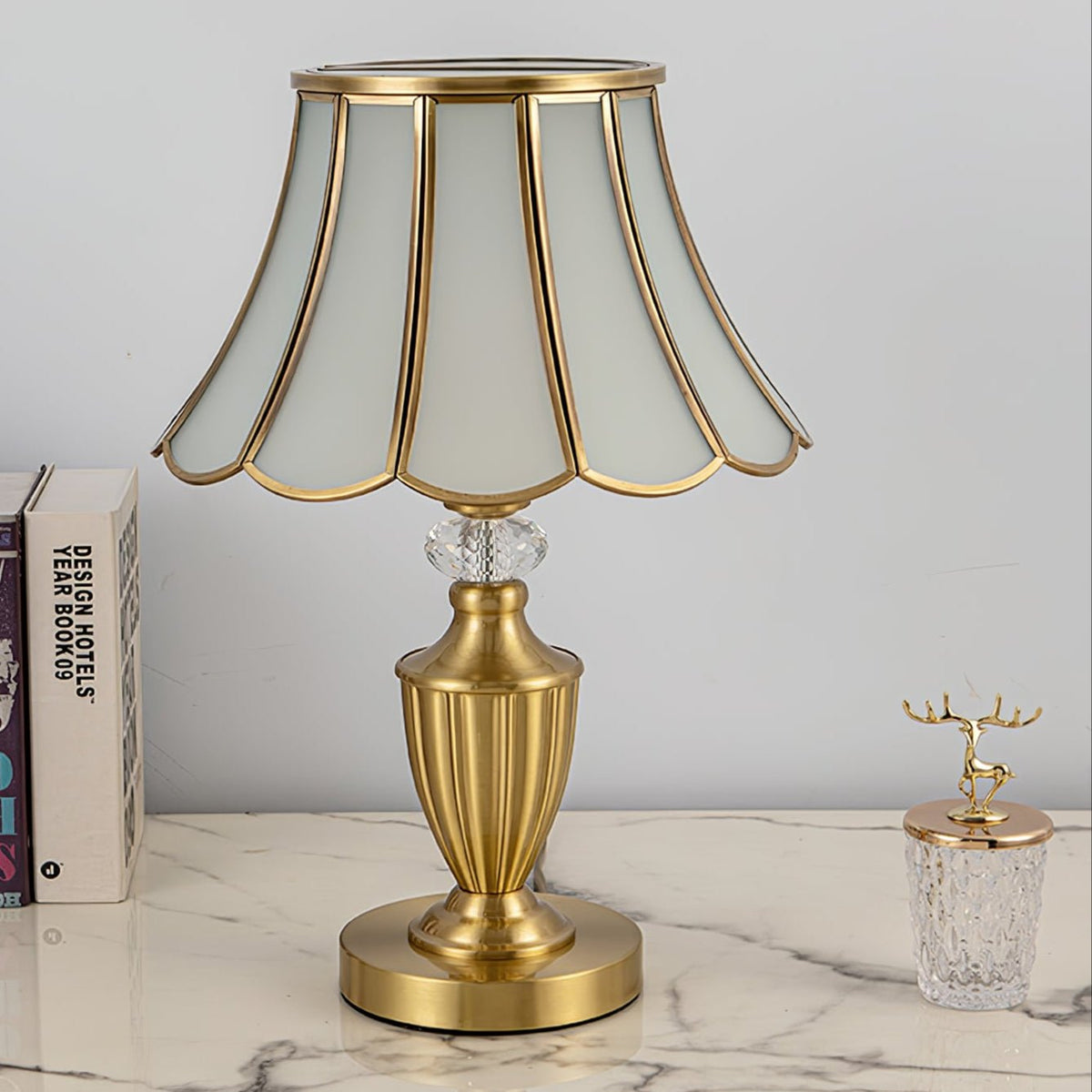 Valencia Brass & Glass Vintage Table Lamp