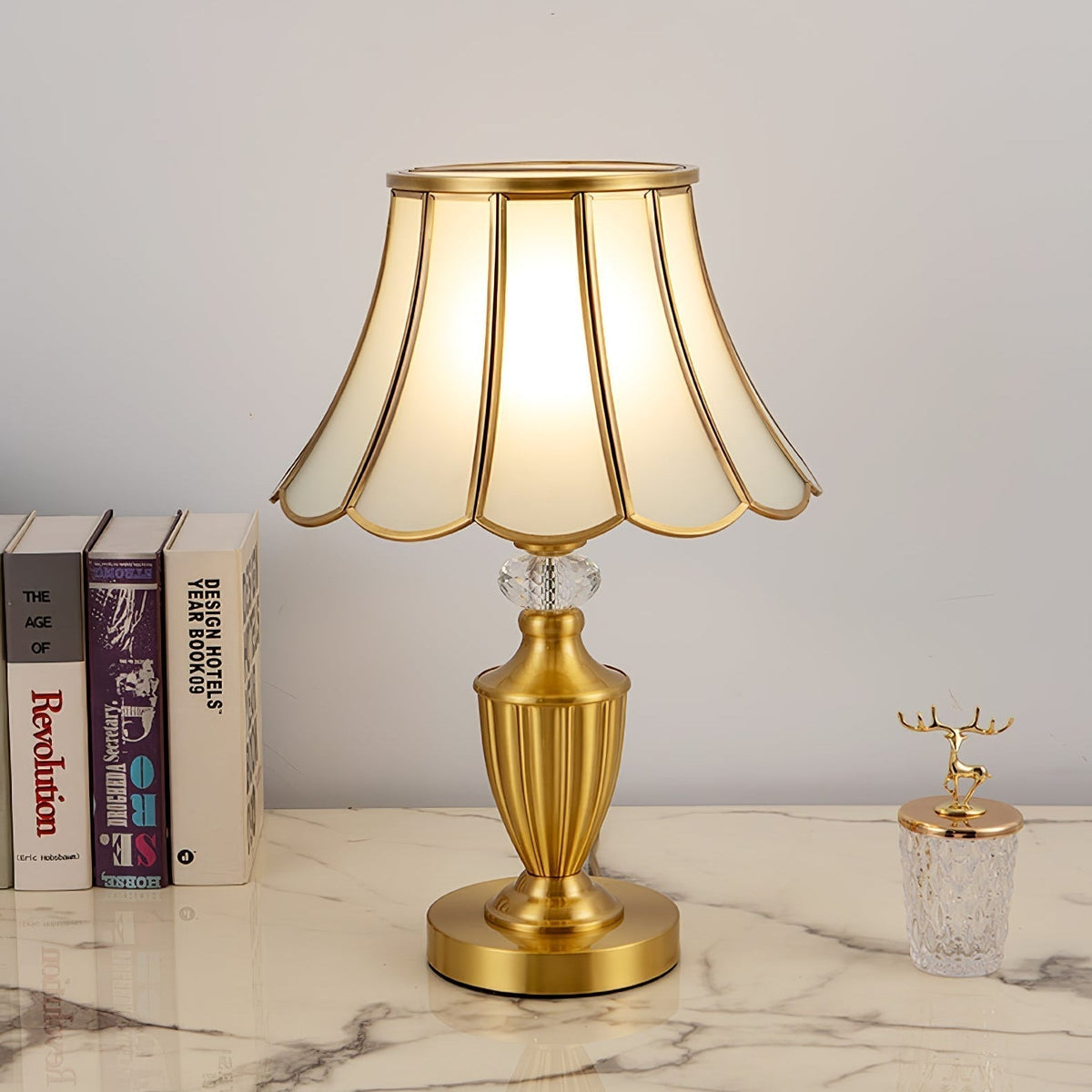 Valencia Brass & Glass Vintage Table Lamp