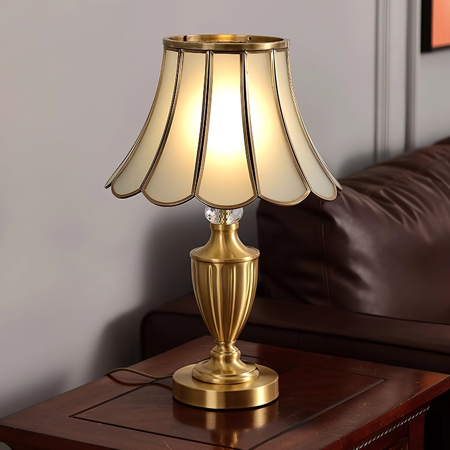 Valencia Brass & Glass Vintage Table Lamp