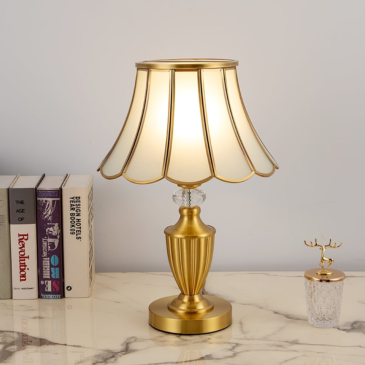 Valencia Brass & Glass Vintage Table Lamp