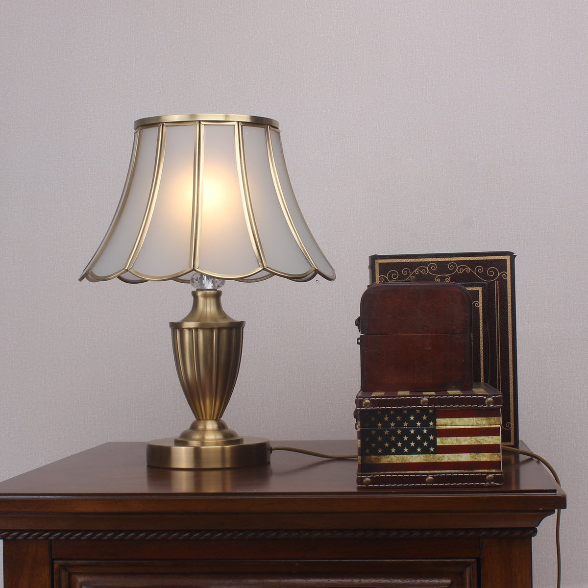 Valencia Brass & Glass Vintage Table Lamp