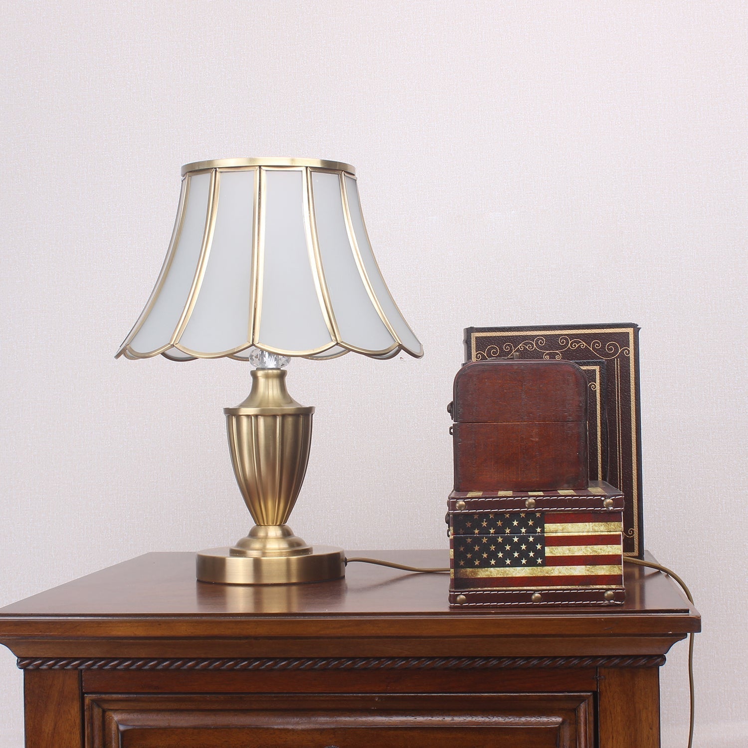 Valencia Brass & Glass Vintage Table Lamp