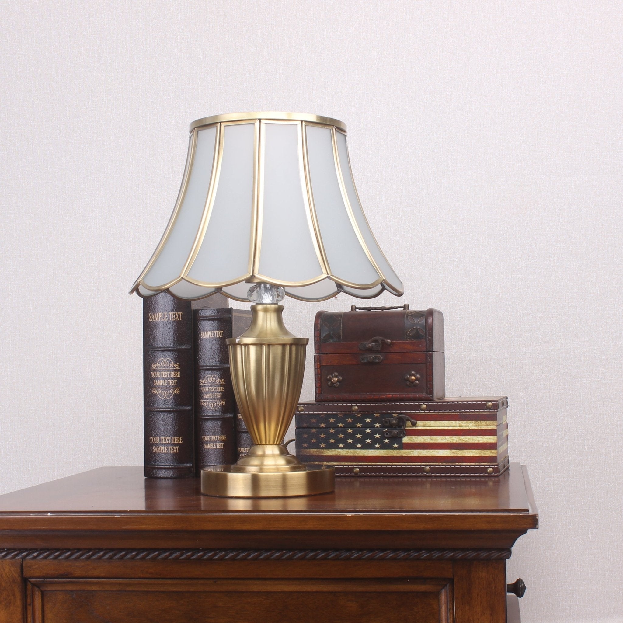 Valencia Brass & Glass Vintage Table Lamp