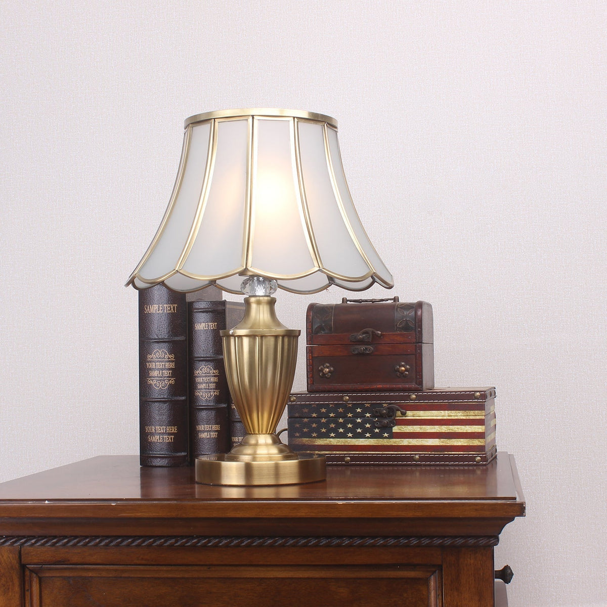 Valencia Brass & Glass Vintage Table Lamp