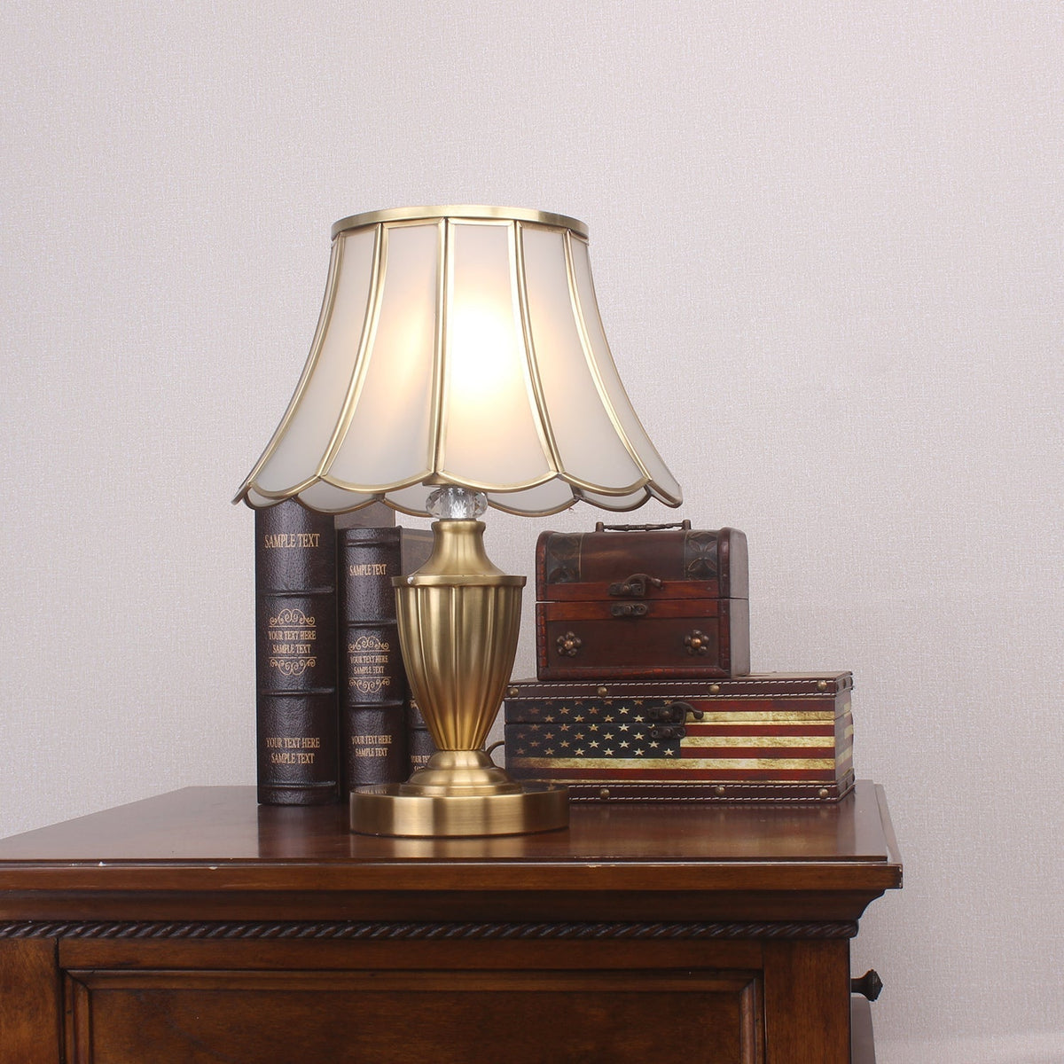Valencia Brass & Glass Vintage Table Lamp