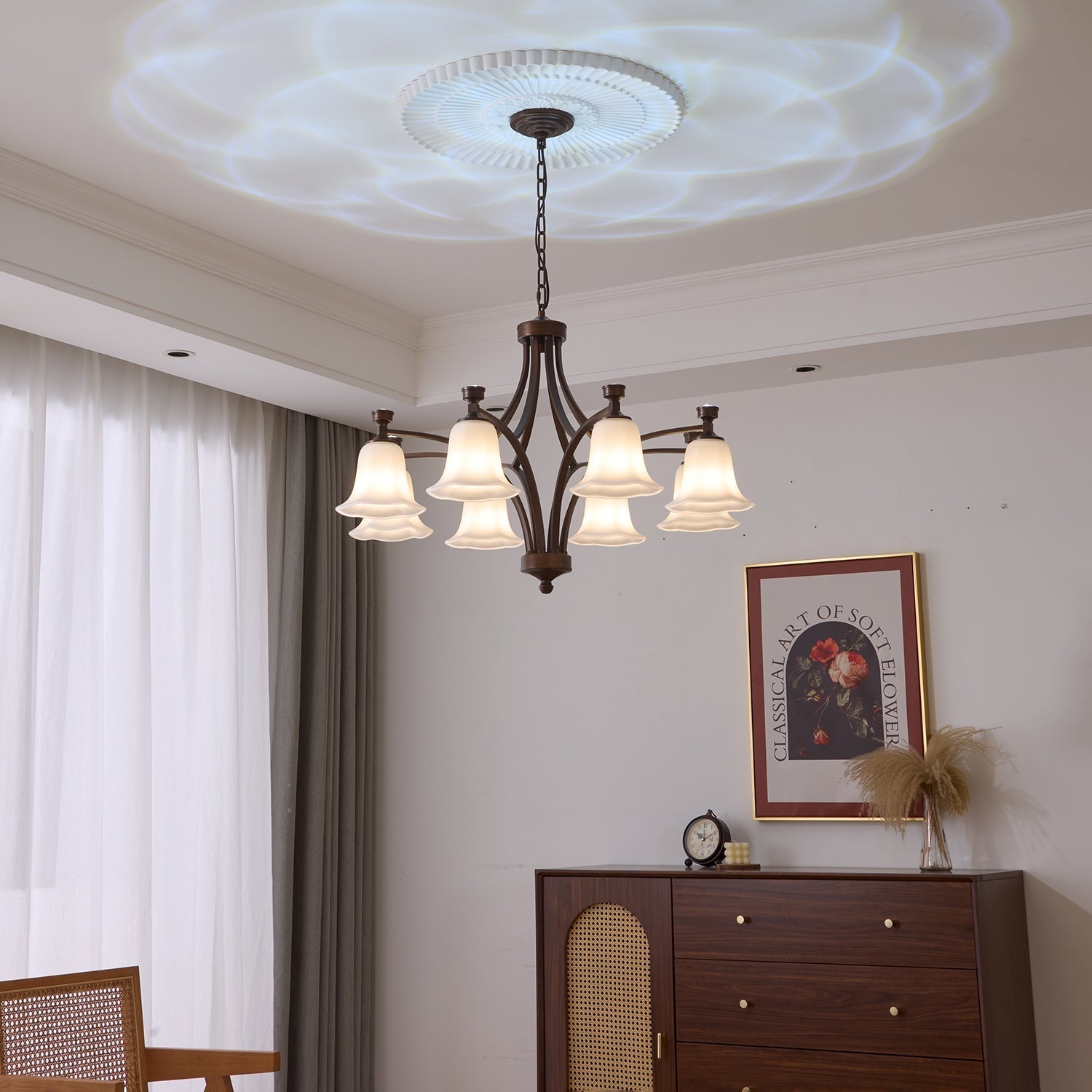 Viloros Traditional Premium Bell Glass Chandelier