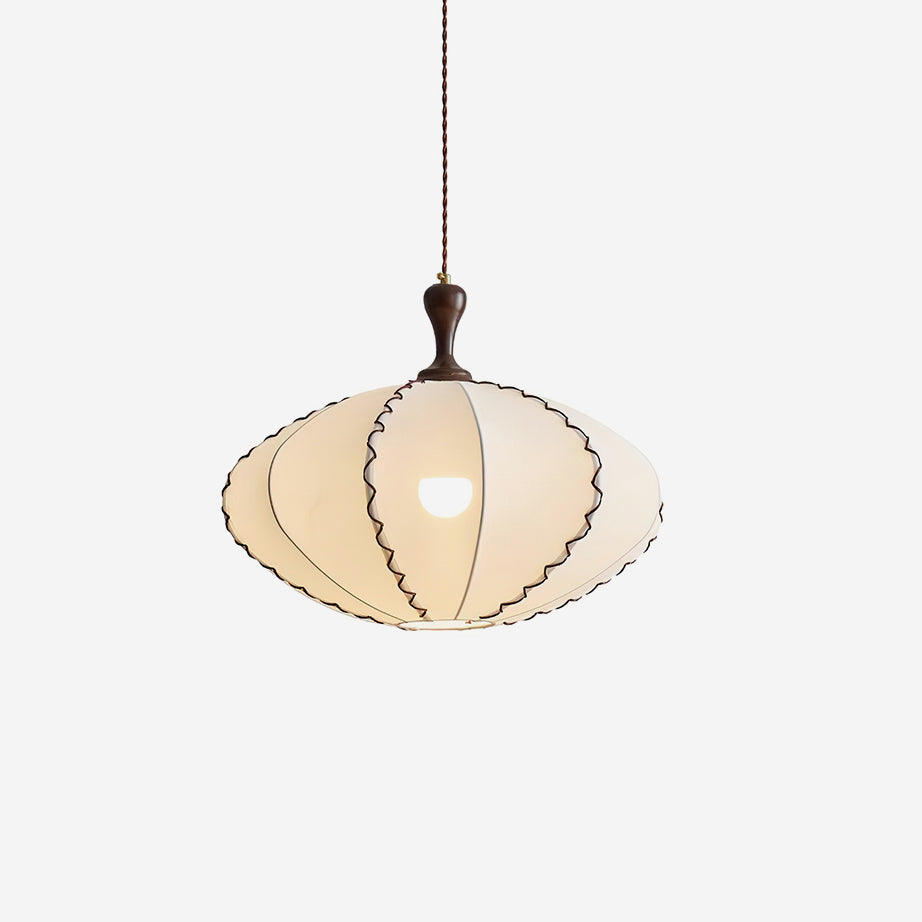 Lucian Pendant Lamp Scalloped Pleated Fabric - Neutral Decor