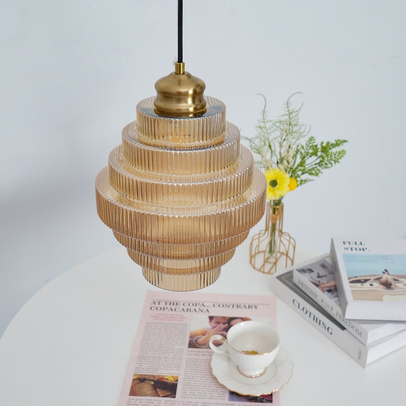 Amara Glass Pendant Lamp - Neutral Decor