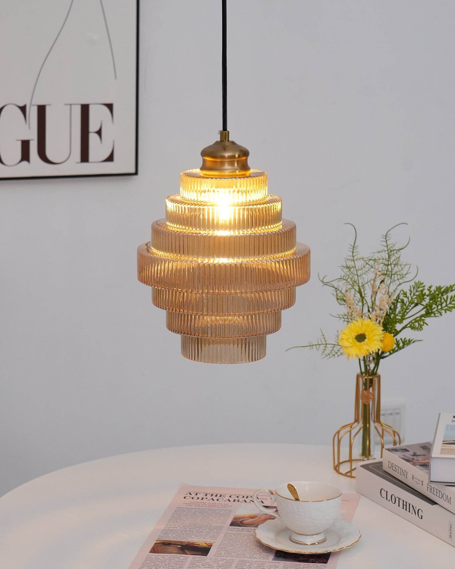 Amara Glass Pendant Lamp - Neutral Decor