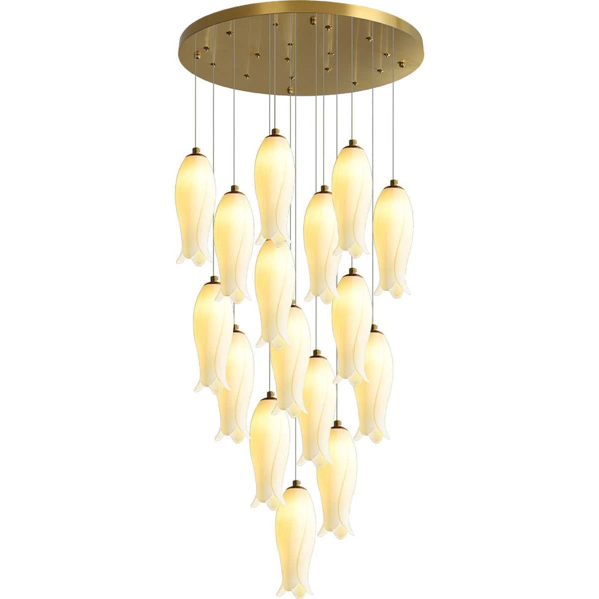 Sylirion Alabaster Brass Chandelier