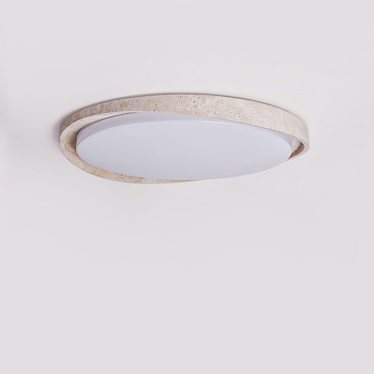 Cyvian Oval Frame Travertine Ceiling Light