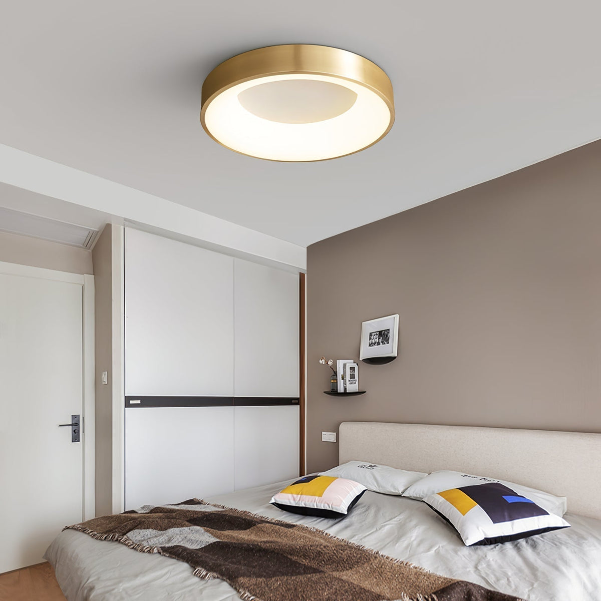 Zetheos Modern Minimalist Brass Ceiling Light