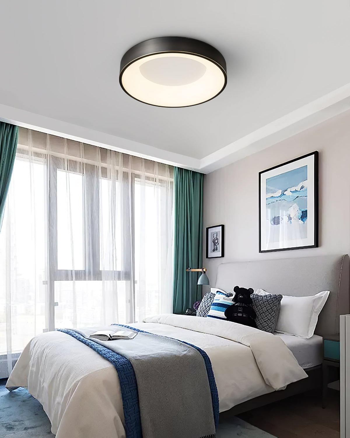 Zetheos Modern Minimalist Brass Ceiling Light