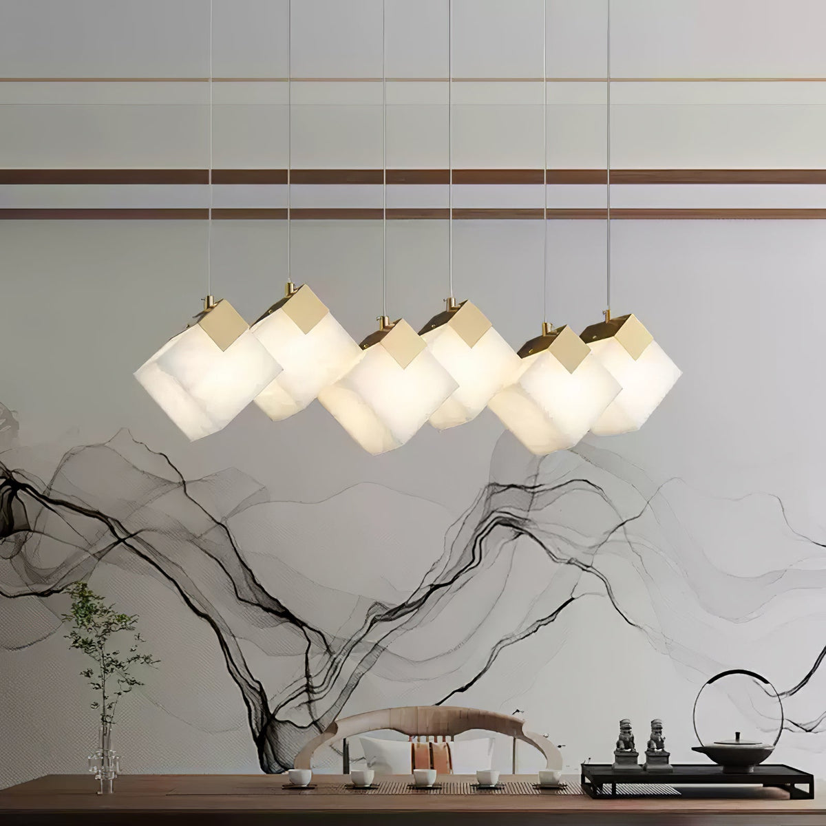 Vevariel Linear Alabaster Pendant Light