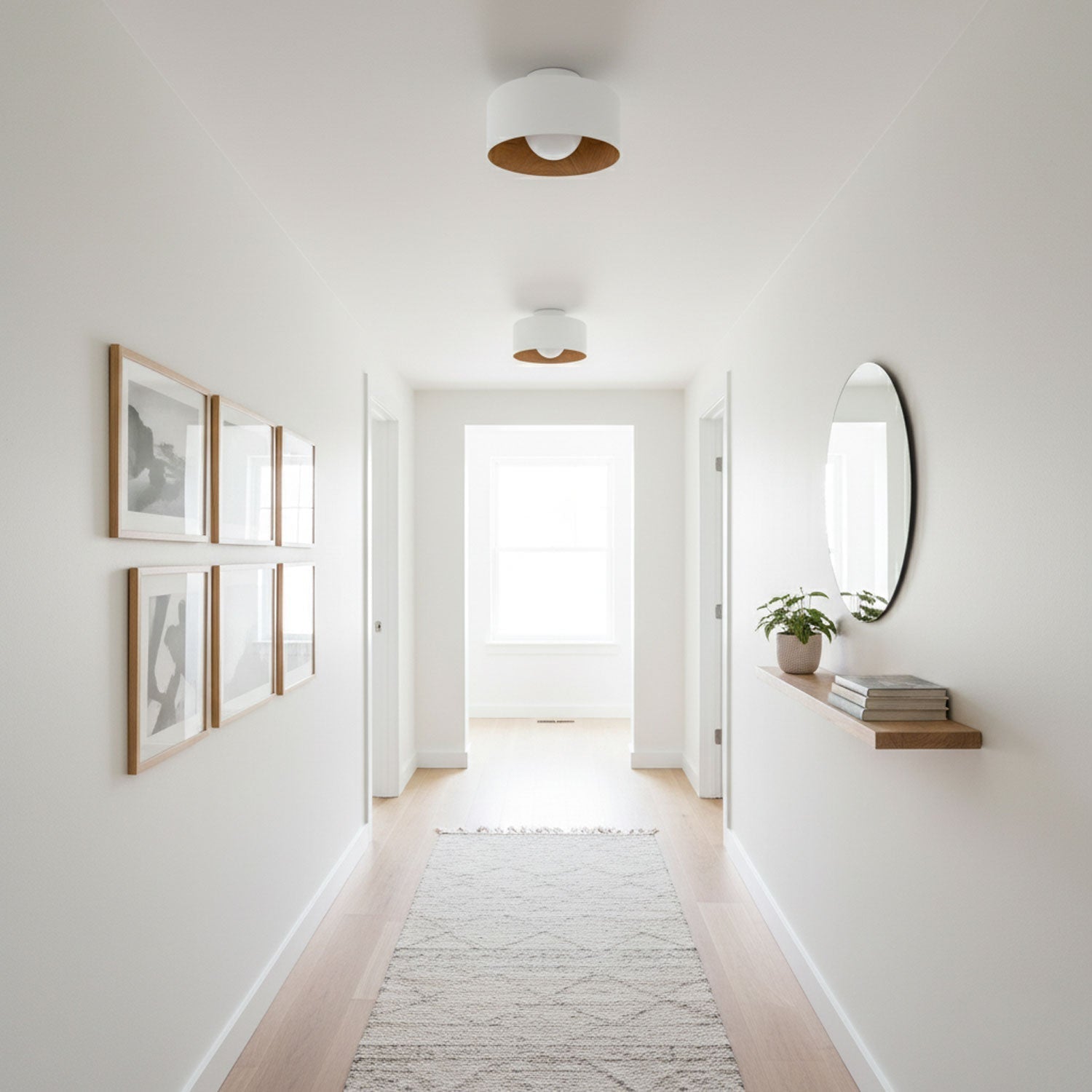 Clairbrook Wood Round Flush Mount Ceiling Light