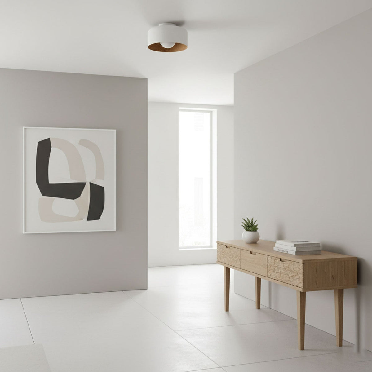 Clairbrook Wood Round Flush Mount Ceiling Light