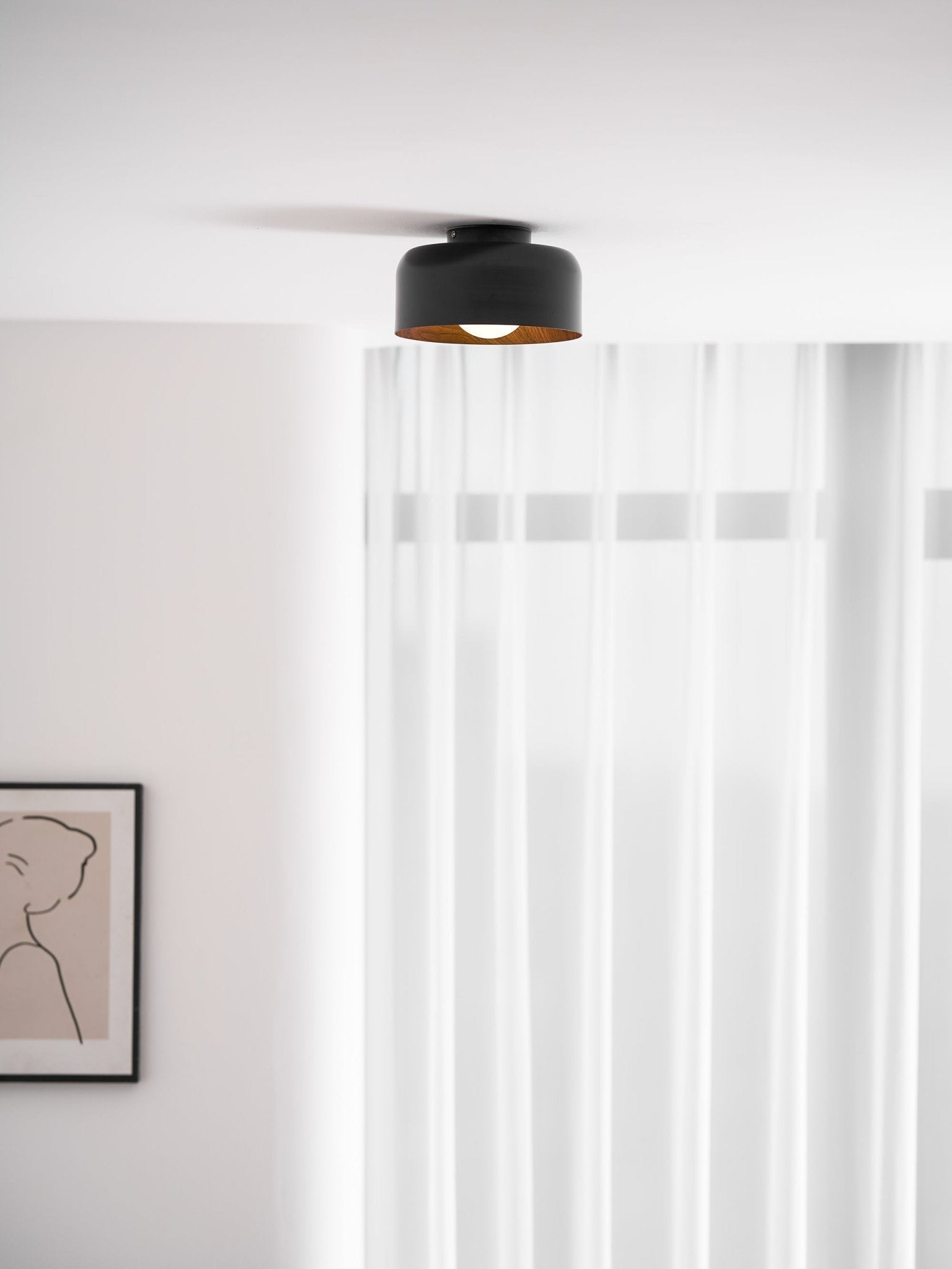 Clairbrook Wood Round Flush Mount Ceiling Light