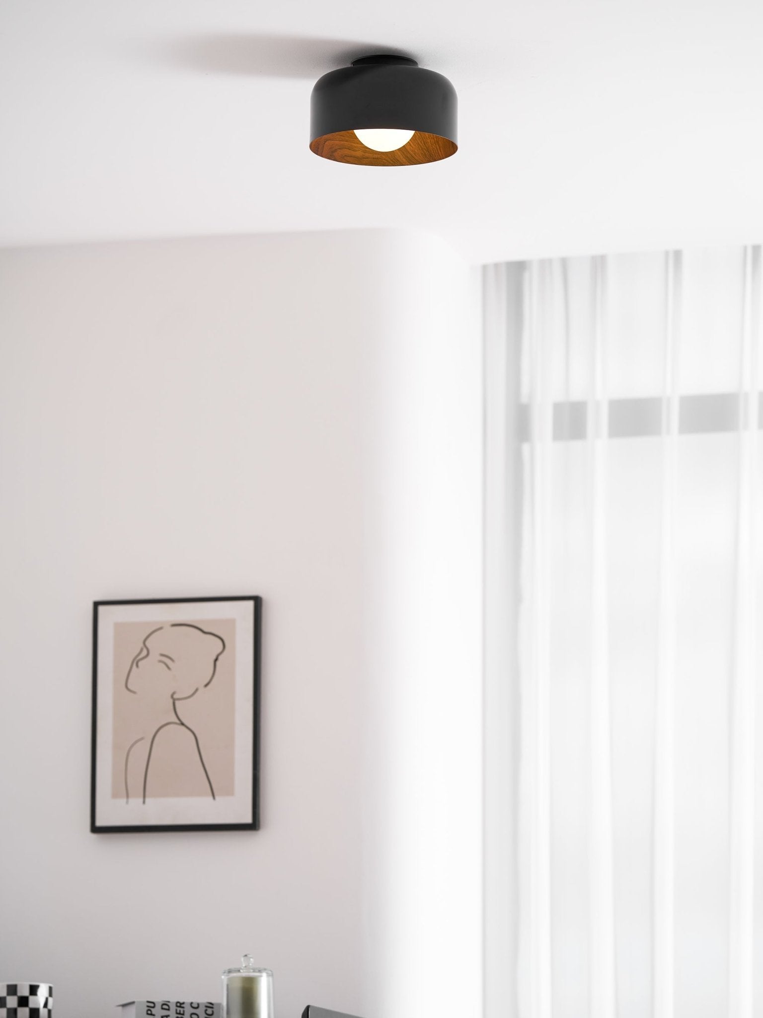 Clairbrook Wood Round Flush Mount Ceiling Light