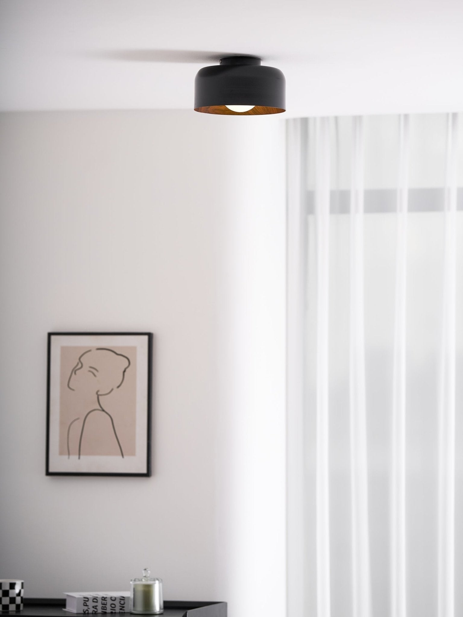 Clairbrook Wood Round Flush Mount Ceiling Light