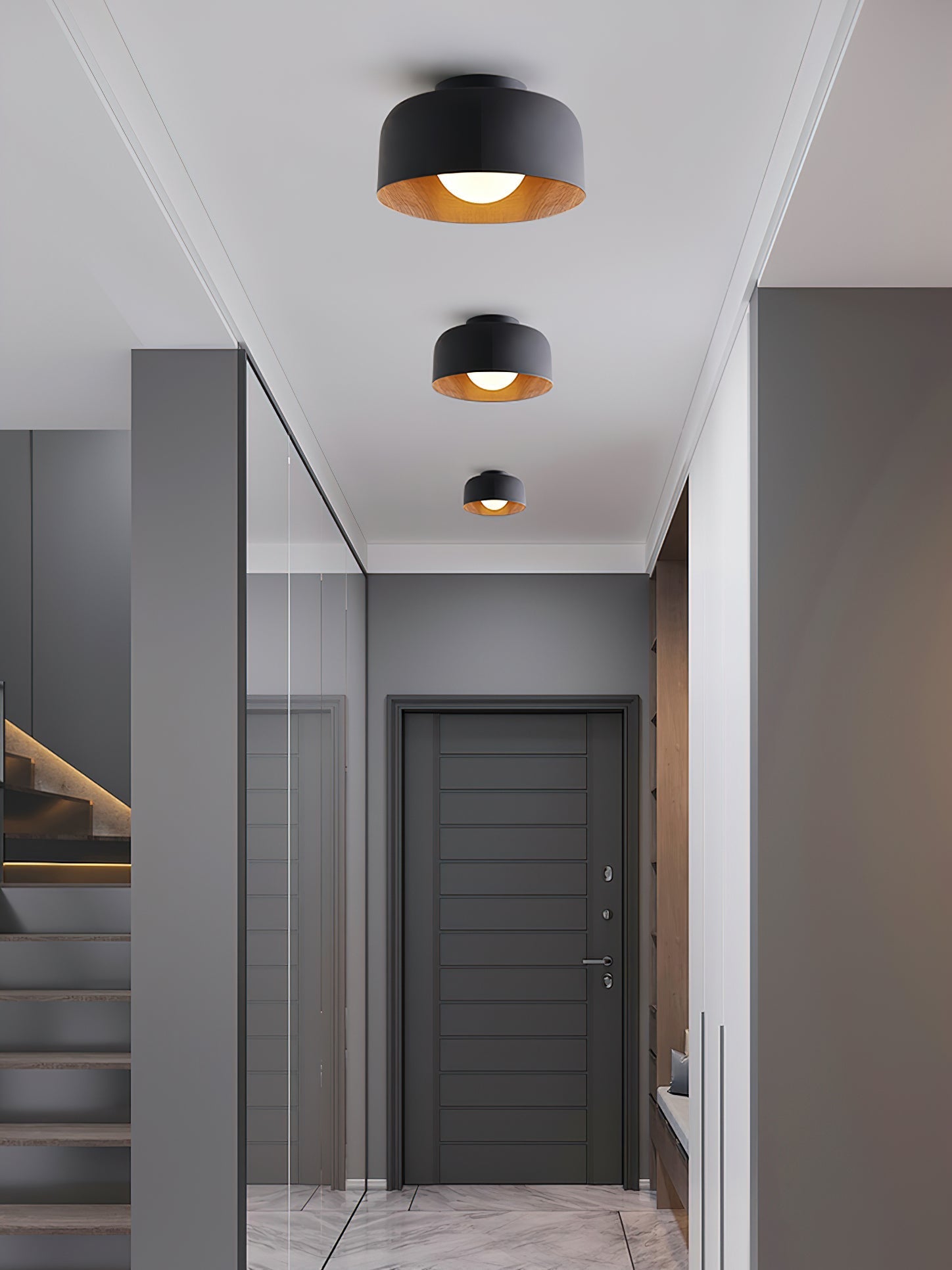 Clairbrook Wood Round Flush Mount Ceiling Light