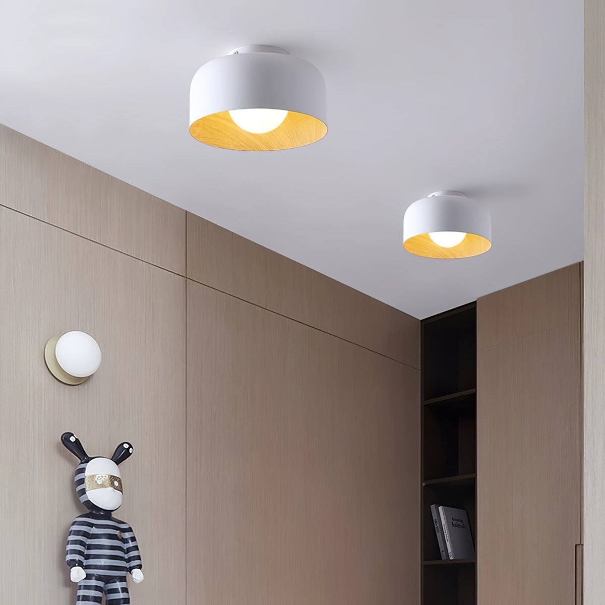 Clairbrook Wood Round Flush Mount Ceiling Light