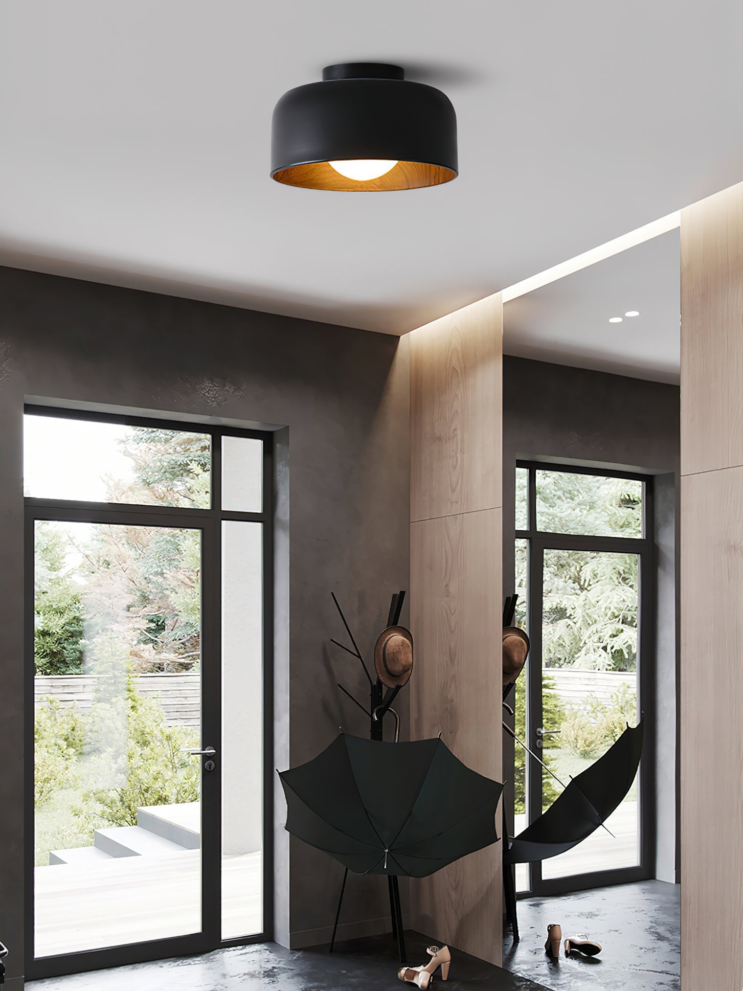 Clairbrook Wood Round Flush Mount Ceiling Light