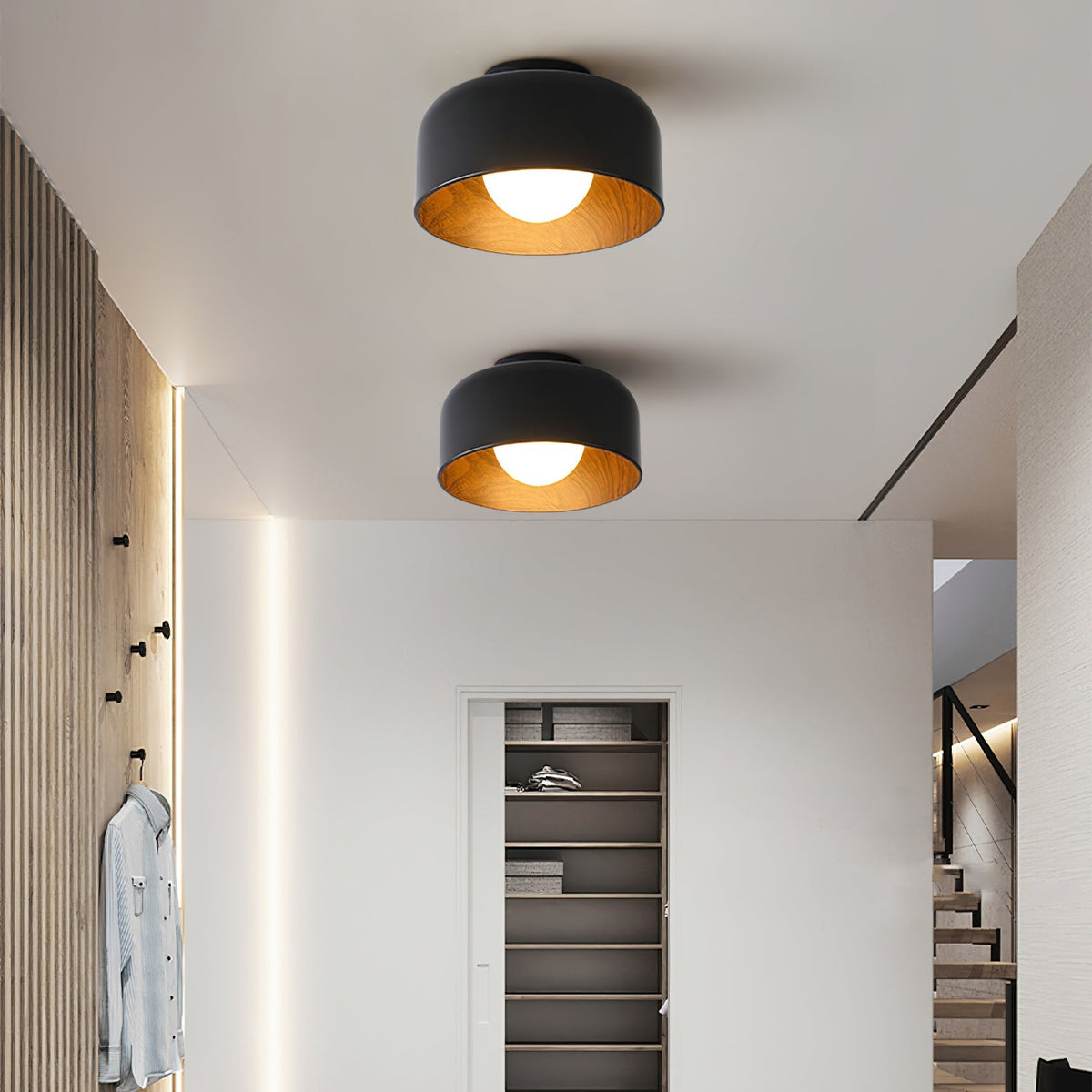 Clairbrook Wood Round Flush Mount Ceiling Light
