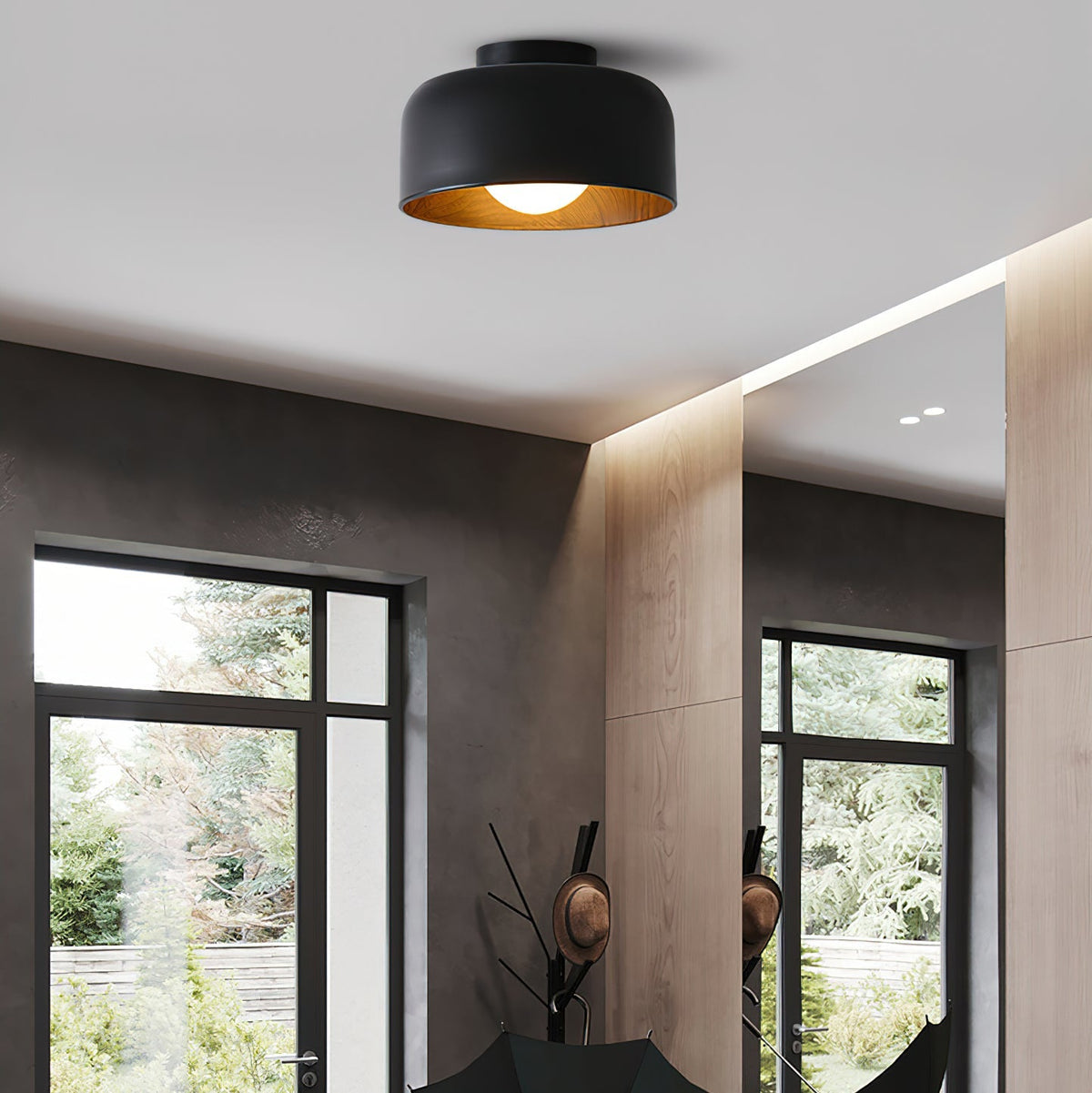 Clairbrook Wood Round Flush Mount Ceiling Light